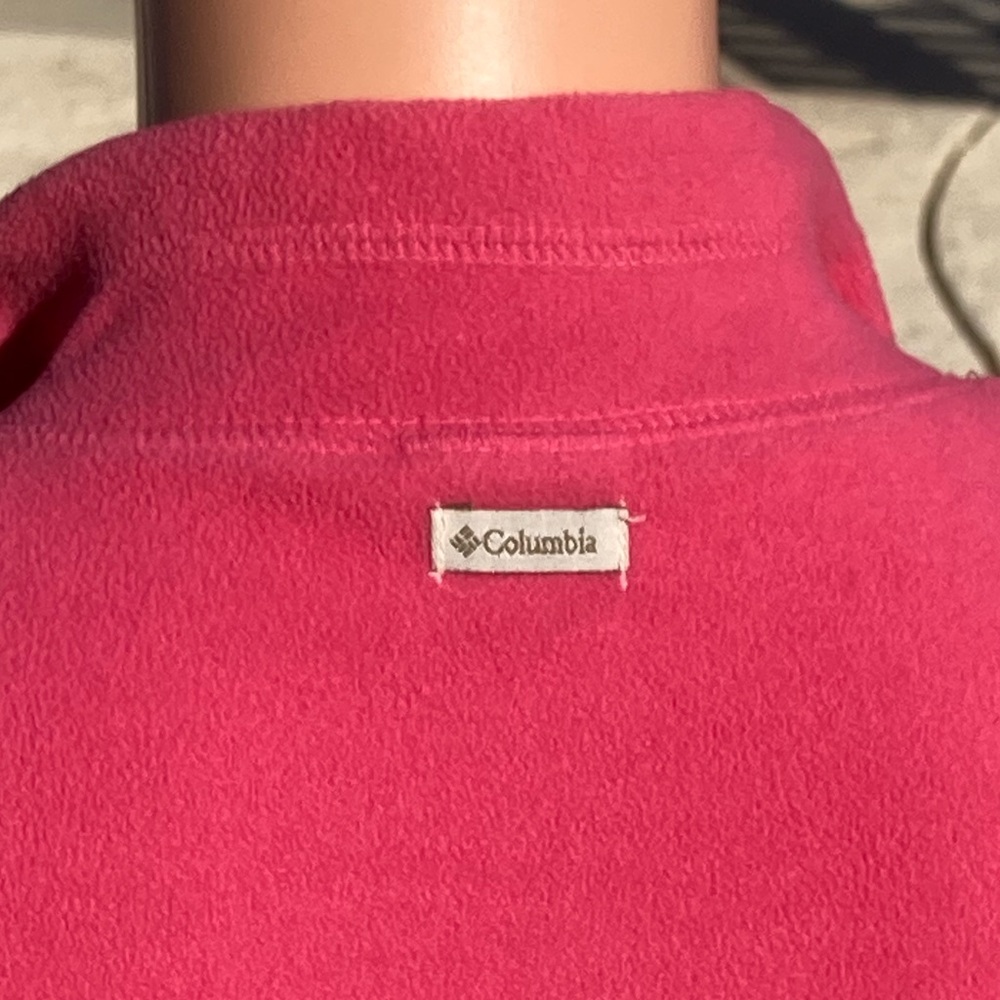 Columbia Quarter Zip Micro Fleece Sweater Bright Pink - Picture 5 of 10